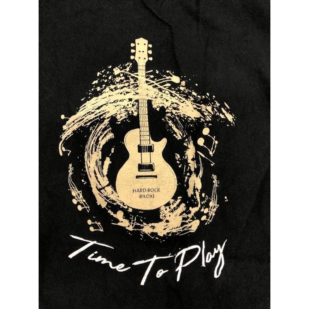 Hard Rock Biloxi Vintage Tshirt Mens XL Black Guitar Time To‎ Play Delta